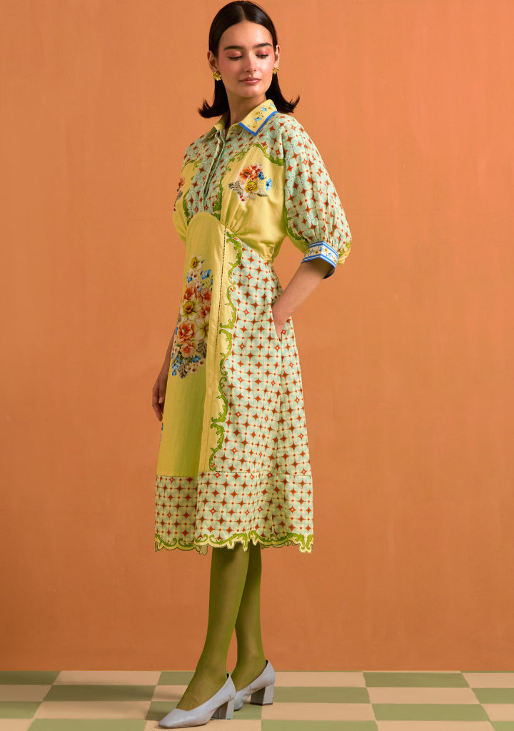 Verdant Kimono Dress