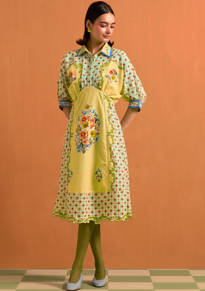 Verdant Kimono Dress