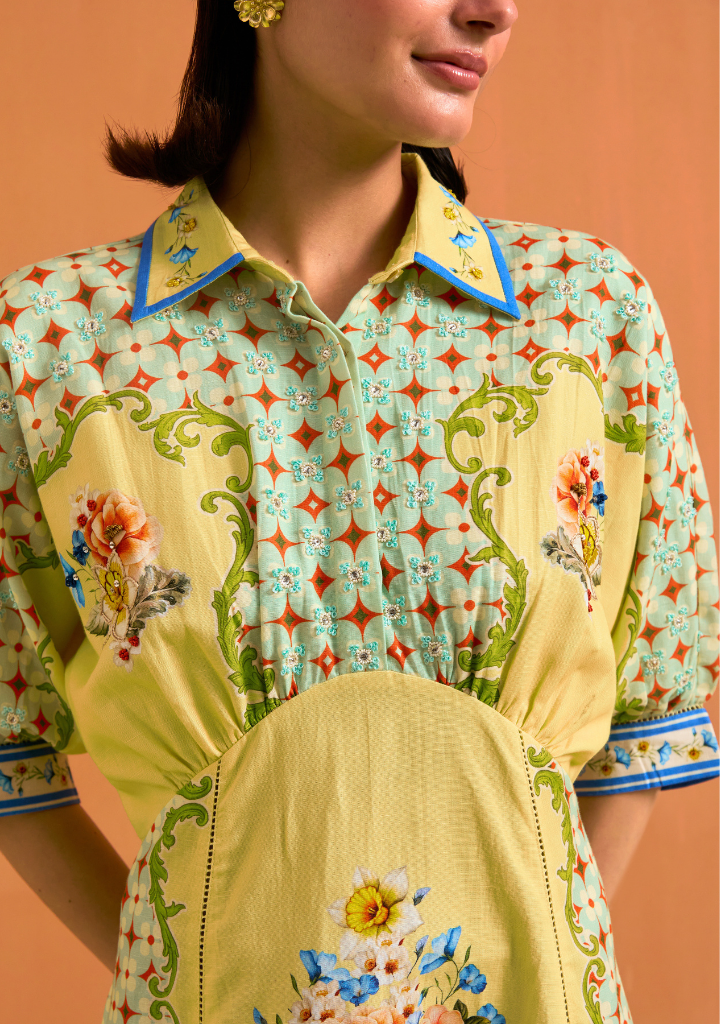 Verdant Kimono Dress