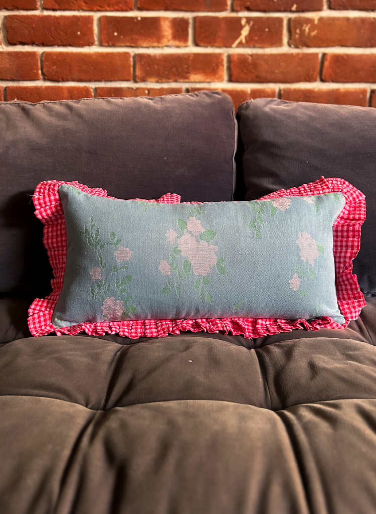 Vintage Garden Ruffles Cushion Cover