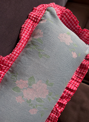 Vintage Garden Ruffles Cushion Cover