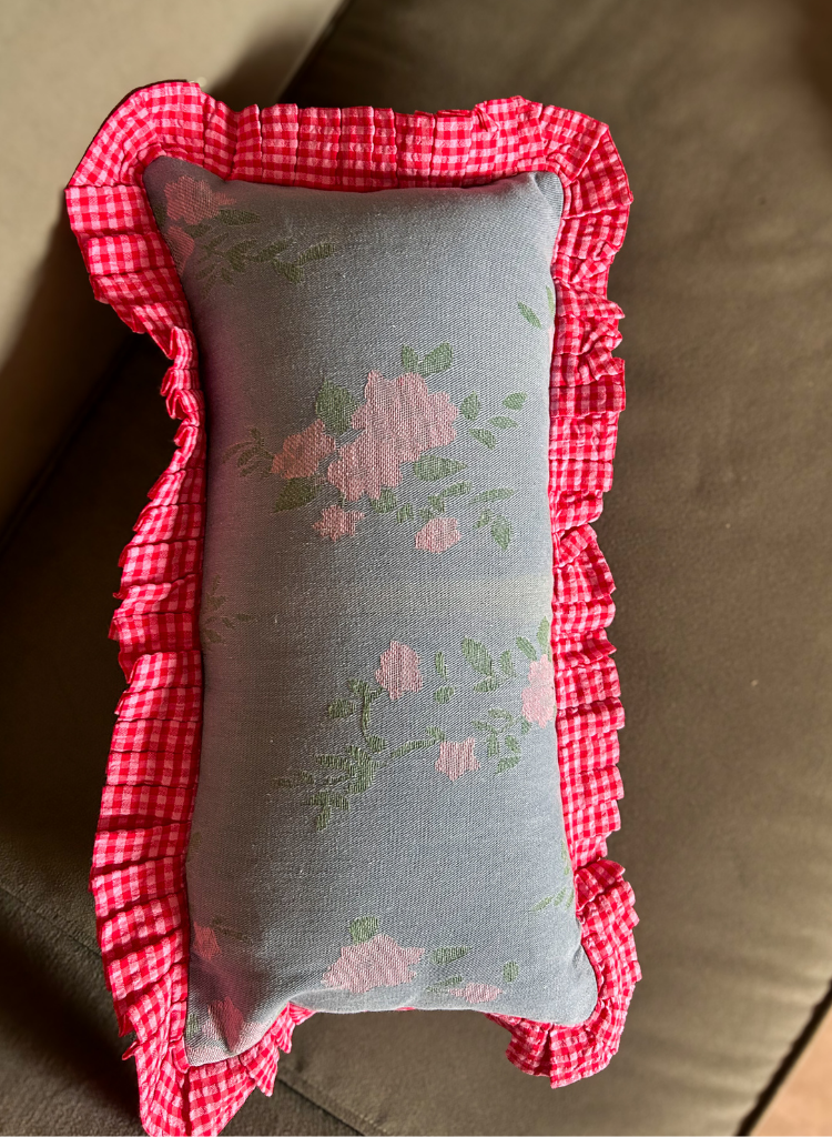 Vintage Garden Ruffles Cushion Cover