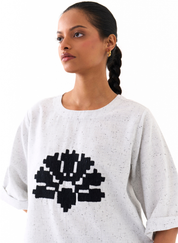 Wave Embroidered Top