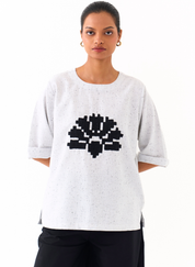 Wave Embroidered Top