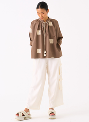 Wave Embroidery Top Set