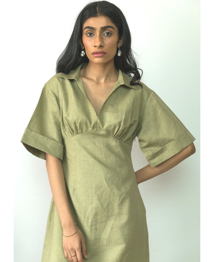 Wide Sleeve Midi Dress