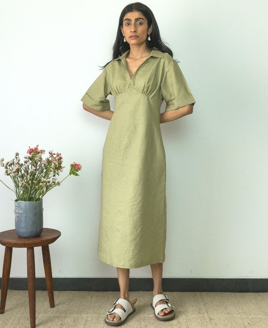 Wide Sleeve Midi Dress