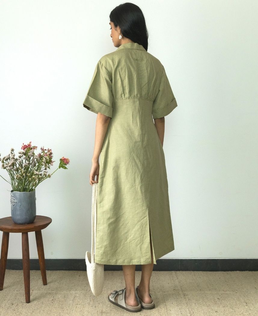 Wide Sleeve Midi Dress