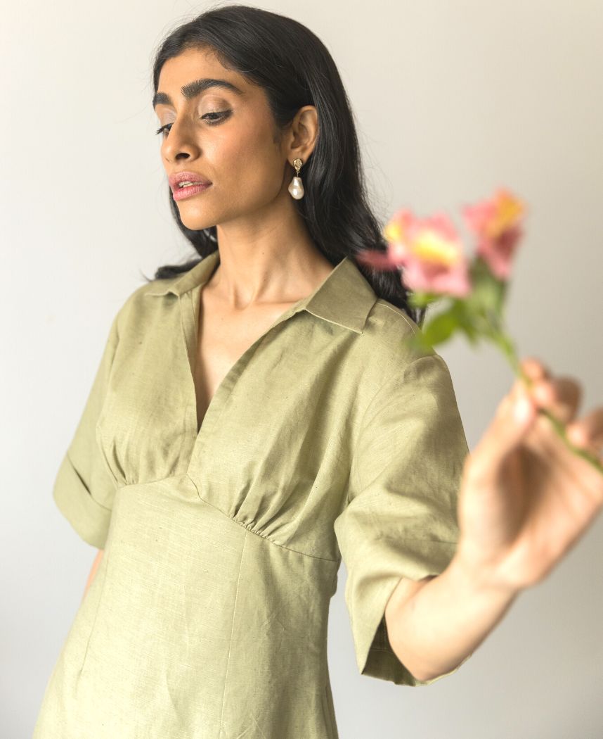 Wide Sleeve Midi Dress