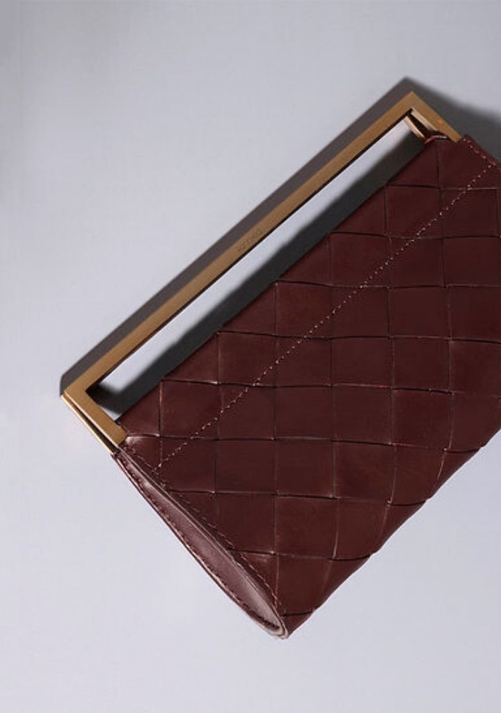 Woven Foldover Clutch