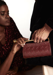 Woven Foldover Clutch