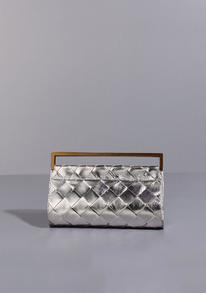 Woven Foldover Clutch