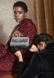 Woven Foldover Clutch