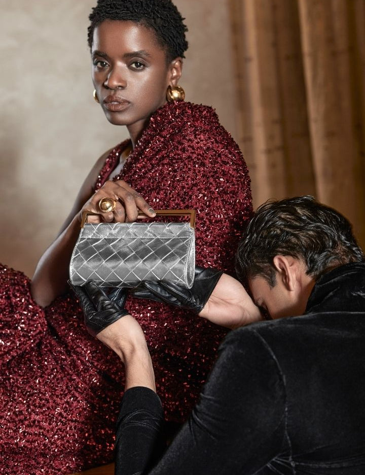 Woven Foldover Clutch