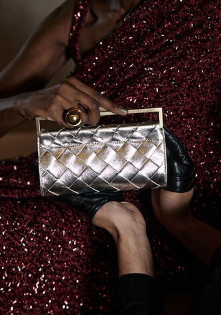 Woven Foldover Clutch