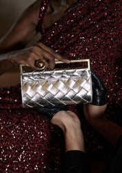 Woven Foldover Clutch
