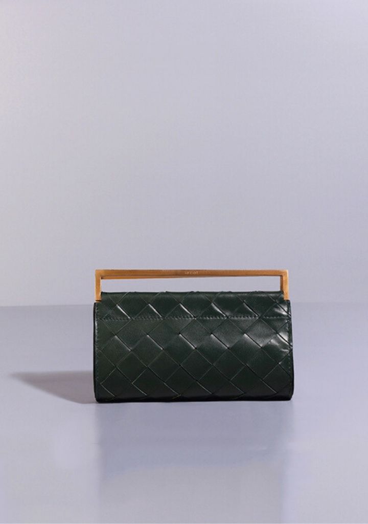 Woven Foldover Clutch