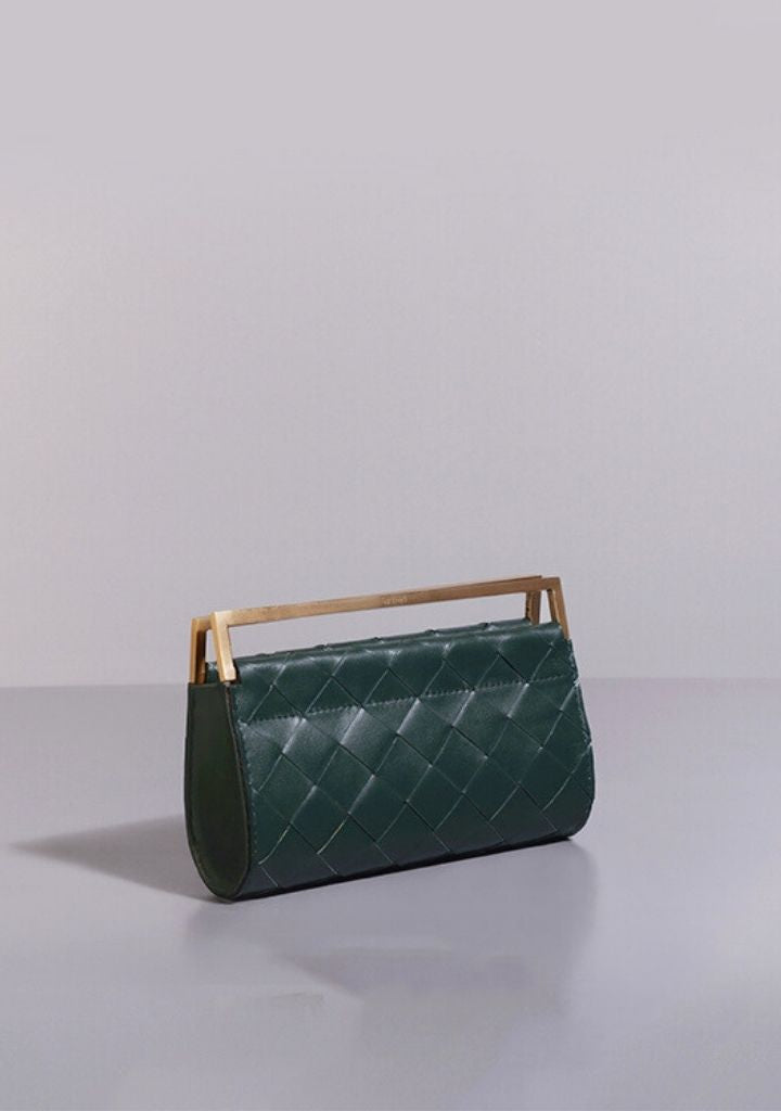 Woven Foldover Clutch