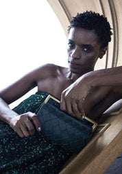 Woven Foldover Clutch