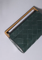 Woven Foldover Clutch