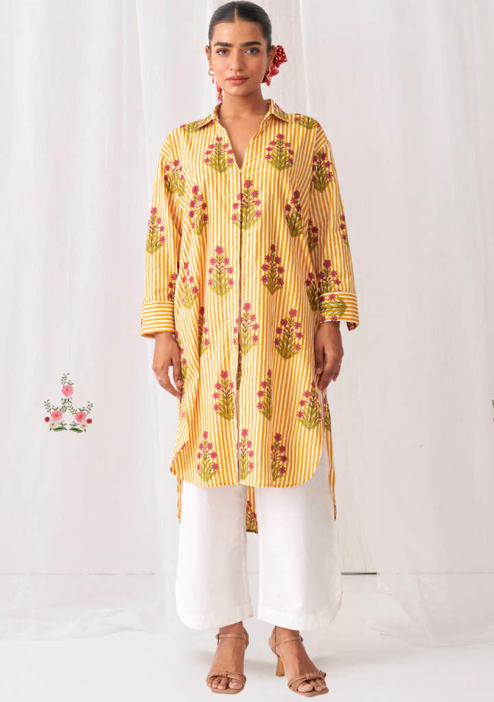 Yellow Floral Kurta Set