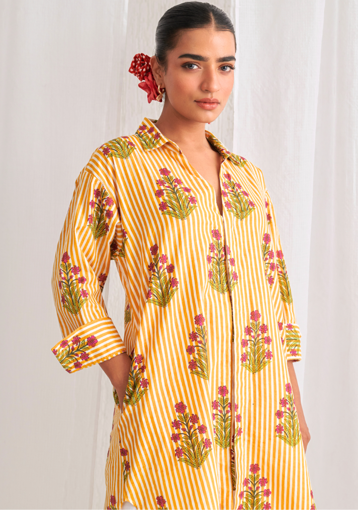 Yellow Floral Kurta Set