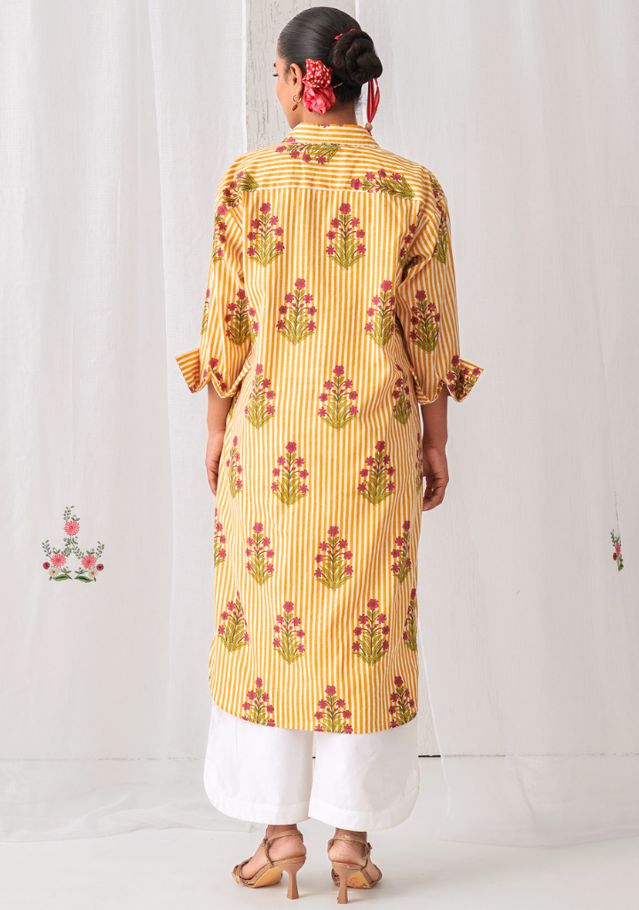 Yellow Floral Kurta Set