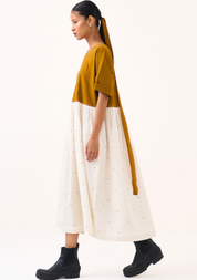 Yoke Gather Polka Dress