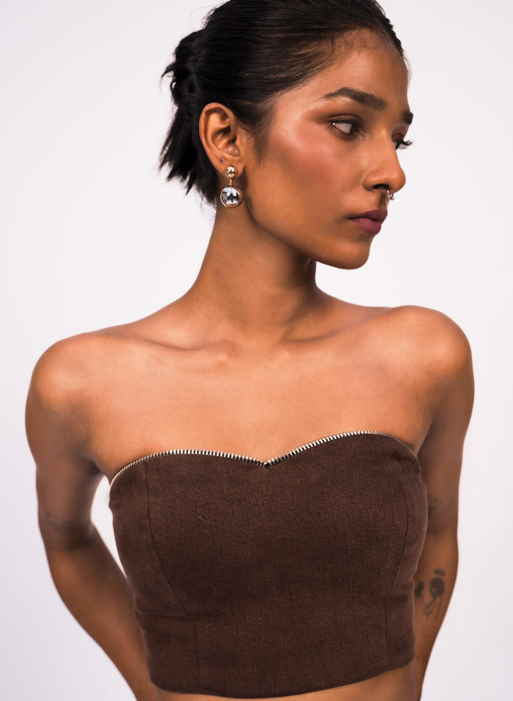Zipper Detail Bustier