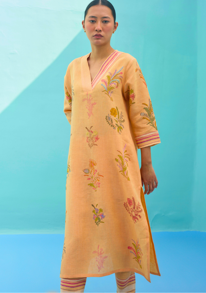 Zura Floral Embroidered Kurta