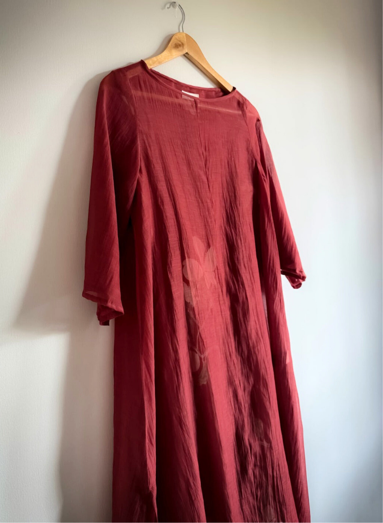Rust Chanderi Dress