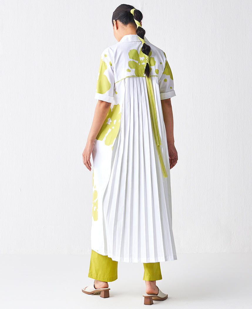 Back Pleat Floral Dress