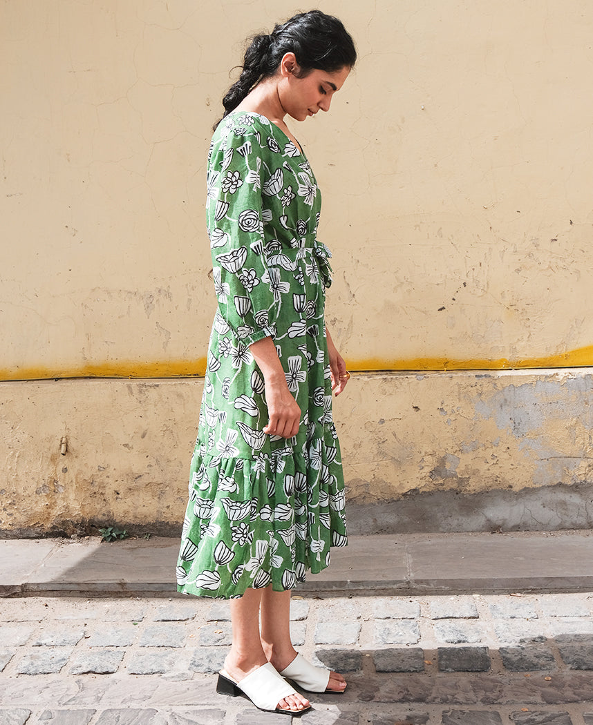 Botanical Vine Dress L / Green Botanical Vine Dress L / Green
