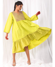 Check Embroidered Dress