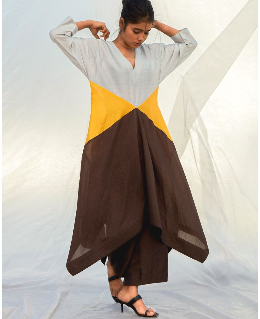 Colour Block Mango Top