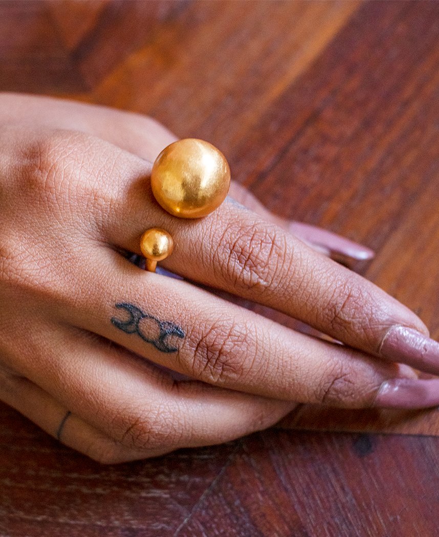 Deco Giant Sphere Ring