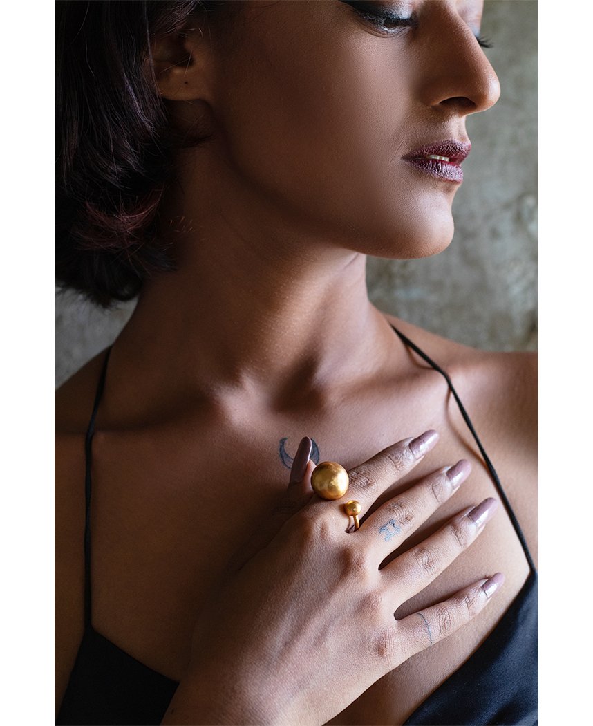 Deco Giant Sphere Ring