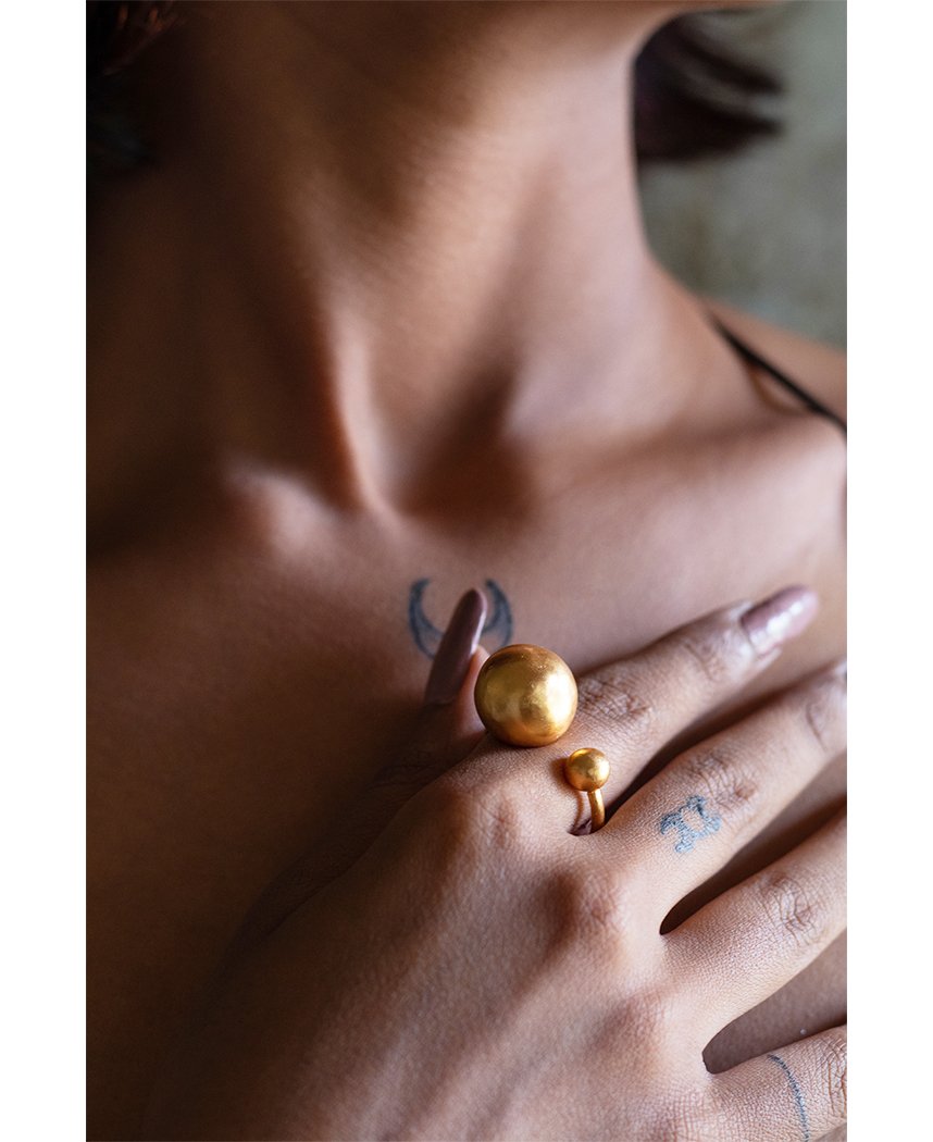 Deco Giant Sphere Ring