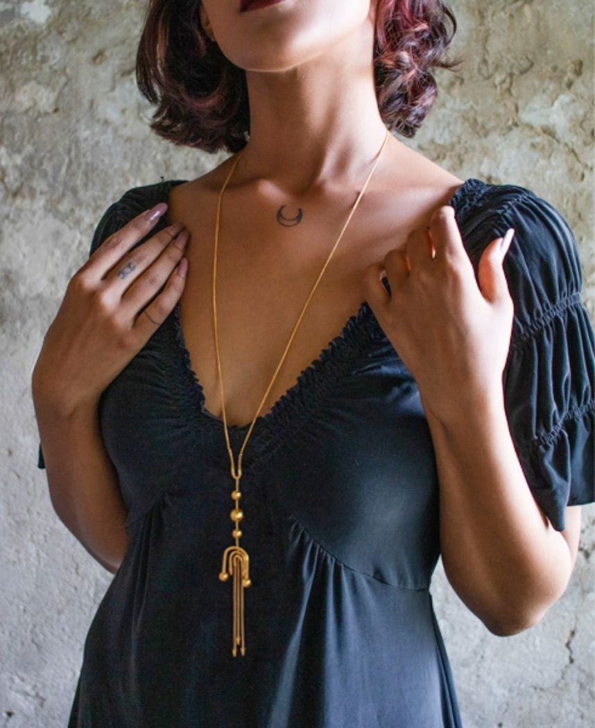 Deco Flapper Lariat Necklace