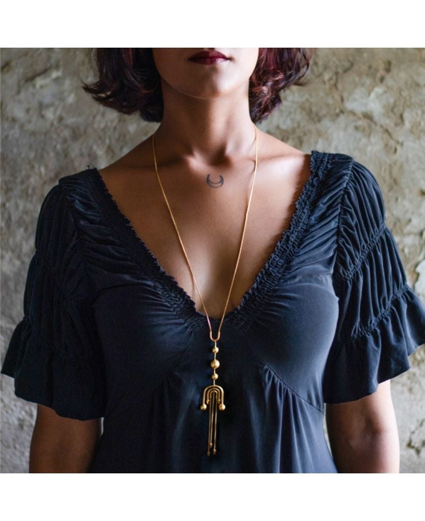 Deco Flapper Lariat Necklace