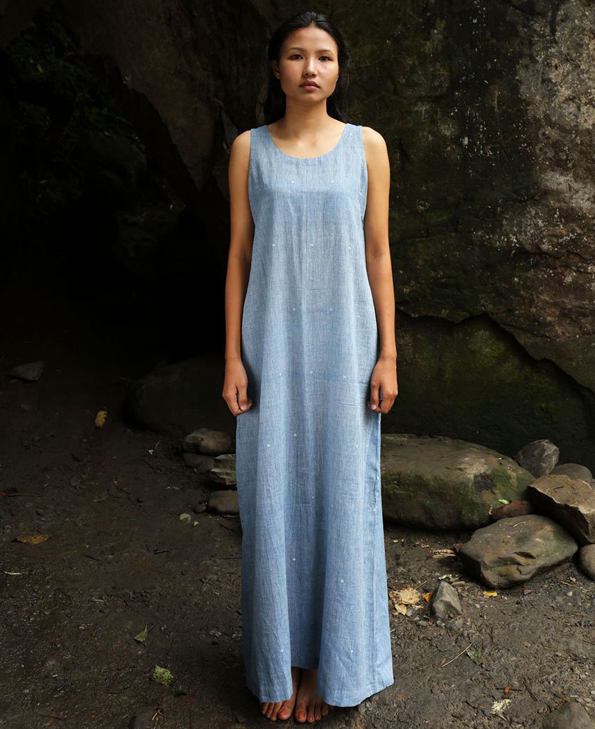 Sleeveless Blue Dress