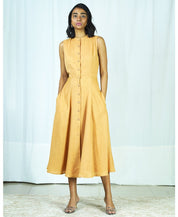 Embroidered Button Dress