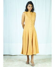 Embroidered Button Dress