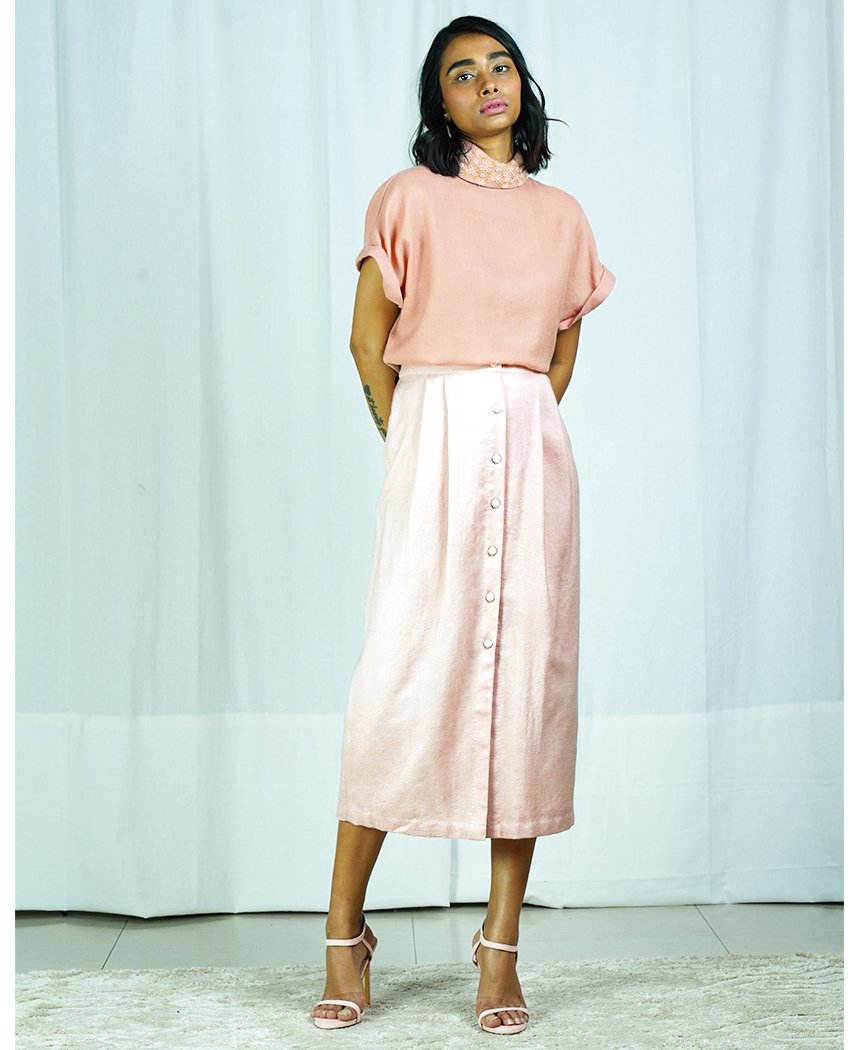 Embroidered Collar Top