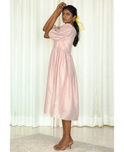 Gathered Chanderi Dress