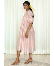 Gathered Chanderi Dress