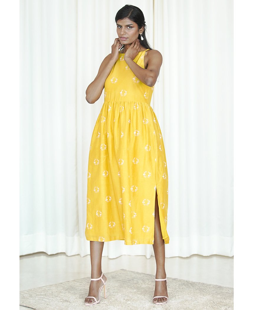 Gathered Floral Dress