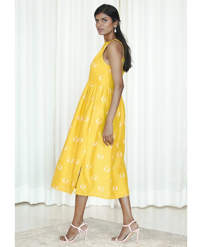 Gathered Floral Dress