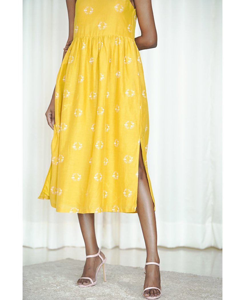 Gathered Floral Dress