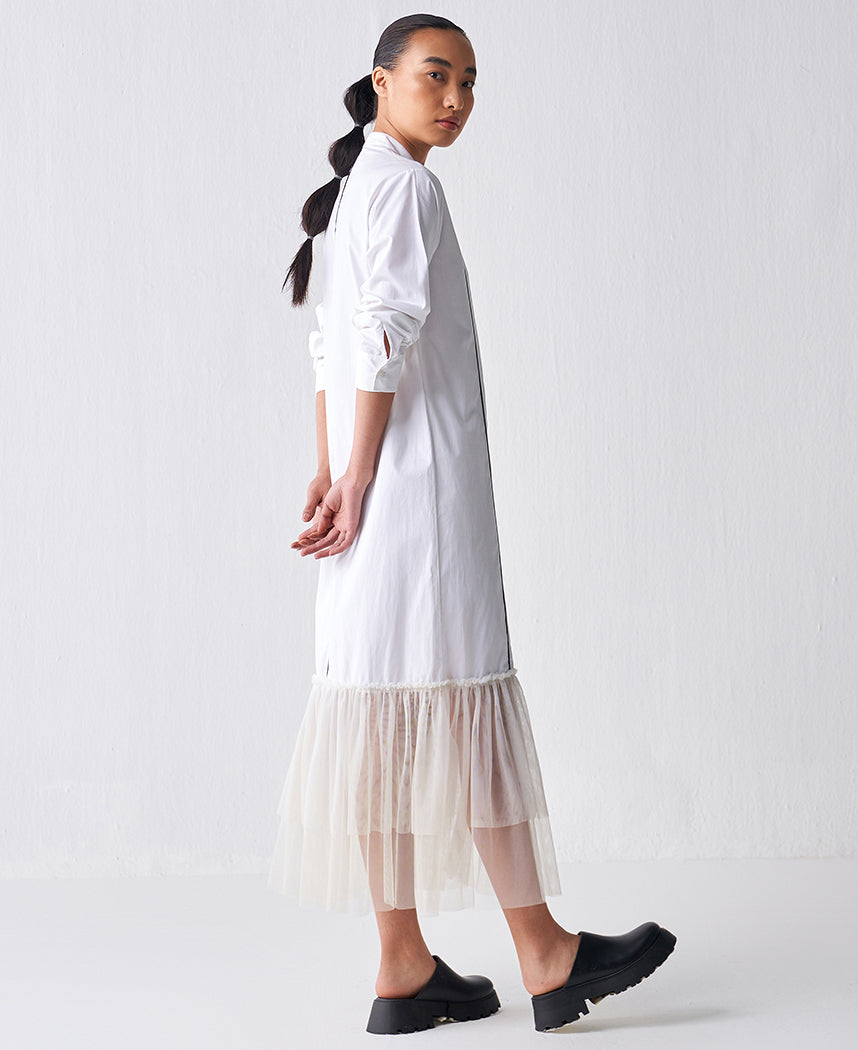 Gather Hem Shirt Dress
